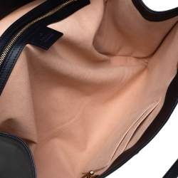 Pre Owned Gucci Beige/Black GG Supreme Canvas and Leather Padlock Bee Tote