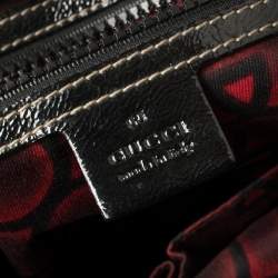 Pre Owned Gucci Black Coated Canvas and Leather Dialux Snow Glam Boston Bag