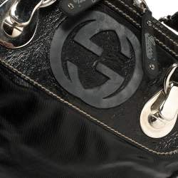 Pre Owned Gucci Black Coated Canvas and Leather Dialux Snow Glam Boston Bag