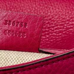 Pre Owned Gucci Pink Leather Soho Clutch