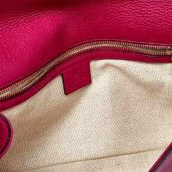 Pre Owned Gucci Pink Leather Soho Clutch