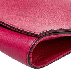 Pre Owned Gucci Pink Leather Soho Clutch
