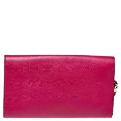 Pre Owned Gucci Pink Leather Soho Clutch
