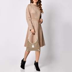 مملوكة مسبقًا Gucci Beige/Cream GG Canvas and Leather Small Abbey D-Ring Hobo