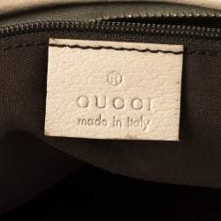 مملوكة مسبقًا Gucci Beige/Cream GG Canvas and Leather Small Abbey D-Ring Hobo
