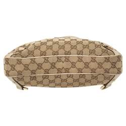مملوكة مسبقًا Gucci Beige/Cream GG Canvas and Leather Small Abbey D-Ring Hobo