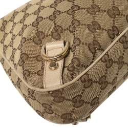 مملوكة مسبقًا Gucci Beige/Cream GG Canvas and Leather Small Abbey D-Ring Hobo