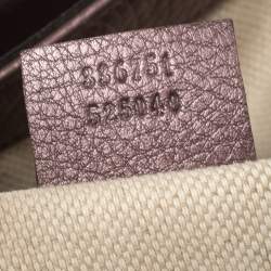 Pre Owned Gucci Metallic Purple Pebbled Leather Soho Tote