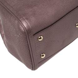 Pre Owned Gucci Metallic Purple Pebbled Leather Soho Tote