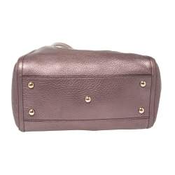Pre Owned Gucci Metallic Purple Pebbled Leather Soho Tote