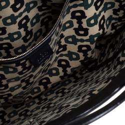 Pre Owned Gucci Black Guccissima Leather Large Punch Tote