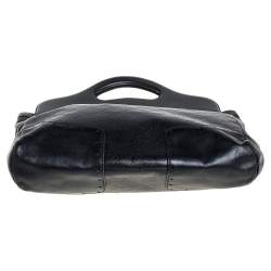 Pre Owned Gucci Black Guccissima Leather Large Punch Tote