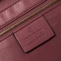 Pre Owned Gucci Pink Suede Crystal Embellished Broadway Clutch