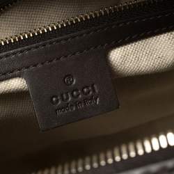 Pre Owned Gucci Beige/Brown GG Canvas and Leather Medium Vintage Web Boston Bag