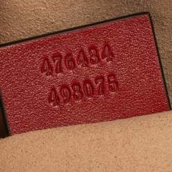 Pre Owned Gucci Red Matelasse Leather GG`Marmont Belt Bag