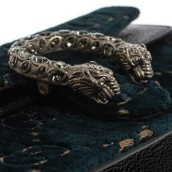 Pre Owned Gucci Blue GG Velvet Super Mini Dionysus Crossbody Bag