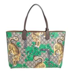 Pre Owned حقيبة شوبر غوتشي بينغال تايغر كانفاس جي جي سوبريم مقوى متعدد الألوان وجلد