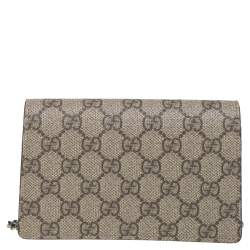 مملوكة مسبقًا Gucci Beige GG Supreme Canvas and Suede Super Mini Dionysus Crossbody Bag