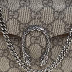 مملوكة مسبقًا Gucci Beige GG Supreme Canvas and Suede Super Mini Dionysus Crossbody Bag