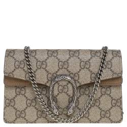 مملوكة مسبقًا Gucci Beige GG Supreme Canvas and Suede Super Mini Dionysus Crossbody Bag