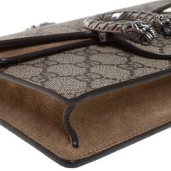 مملوكة مسبقًا Gucci Beige GG Supreme Canvas and Suede Super Mini Dionysus Crossbody Bag