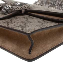 مملوكة مسبقًا Gucci Beige GG Supreme Canvas and Suede Super Mini Dionysus Crossbody Bag