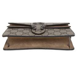 مملوكة مسبقًا Gucci Beige GG Supreme Canvas and Suede Super Mini Dionysus Crossbody Bag