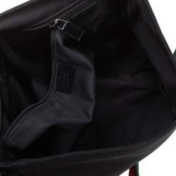 Pre Owned Gucci Black Techno Canvas Web Flap Messenger Bag
