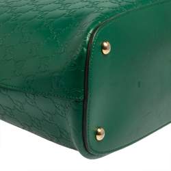 مملوكة مسبقًا Gucci Green Guccissima Leather Top Zip Hobo