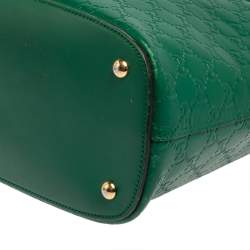 مملوكة مسبقًا Gucci Green Guccissima Leather Top Zip Hobo