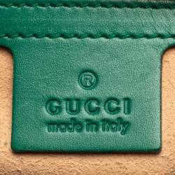 مملوكة مسبقًا Gucci Green Guccissima Leather Top Zip Hobo