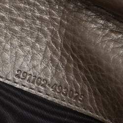 Pre Owned Gucci Metallic Beige Leather Soho Zip Around Organizer Wallet