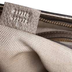 Pre Owned Gucci Metallic Beige Pebbled Leather Soho Working Tote 