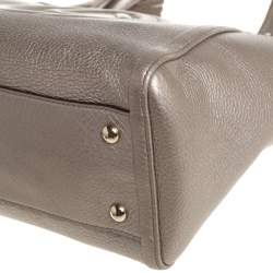 Pre Owned Gucci Metallic Beige Pebbled Leather Soho Working Tote 