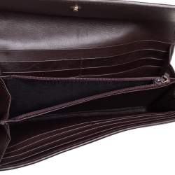 مملوكة مسبقًا محفظة غوتشي كونتينينتال مايفاير مزينة فيونكة جلد غوتشيسيما بني داكن