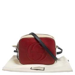 مملوكة مسبقًا Gucci Beige/Burgundy Leather Soho Camera Crossbody Bag