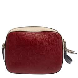 مملوكة مسبقًا Gucci Beige/Burgundy Leather Soho Camera Crossbody Bag
