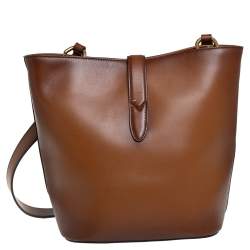 Pre Owned Gucci Ombre Brown Leather Jackie Bucket Bag