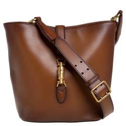Pre Owned Gucci Ombre Brown Leather Jackie Bucket Bag
