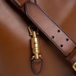 Pre Owned Gucci Ombre Brown Leather Jackie Bucket Bag