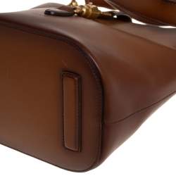 Pre Owned Gucci Ombre Brown Leather Jackie Bucket Bag