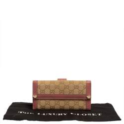 Gucci Beige/Pink GG Canvas and Leather Charmy Continental Wallet
