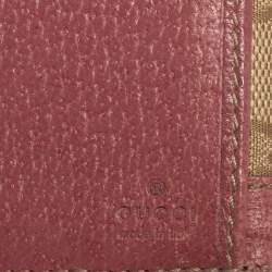 Gucci Beige/Pink GG Canvas and Leather Charmy Continental Wallet