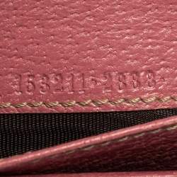 Gucci Beige/Pink GG Canvas and Leather Charmy Continental Wallet