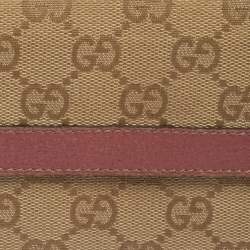Gucci Beige/Pink GG Canvas and Leather Charmy Continental Wallet