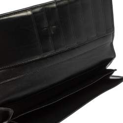 مملوكة مسبقًا Gucci Black GG Canvas and Leather Horsebit Clasp Continental Wallet