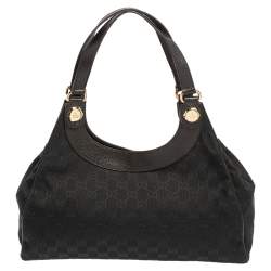 مملوكة مسبقًا Gucci Black GG Canvas And Leather Charmy Shoulder Bag