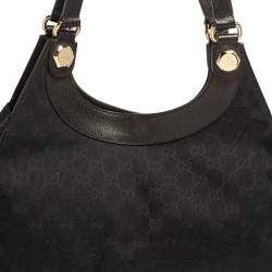 مملوكة مسبقًا Gucci Black GG Canvas And Leather Charmy Shoulder Bag