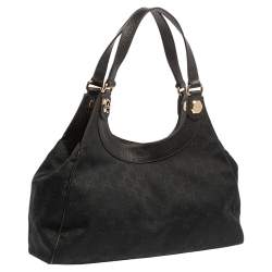 مملوكة مسبقًا Gucci Black GG Canvas And Leather Charmy Shoulder Bag