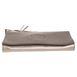 Pre Owned حقيبة كلتش غوتشي سوهو جلد محبب ذهبي